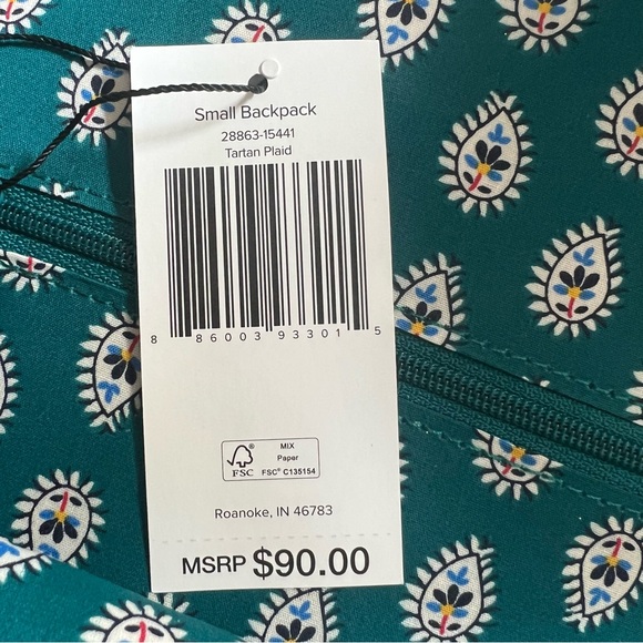 Vera Bradley • Tartan Plaid Small Backpack • NWT - Picture 10 of 10